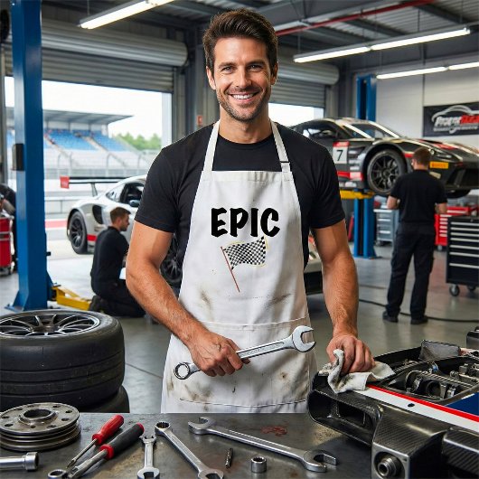 Tablier Epic Finish Line Checkered Racing Flag