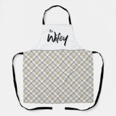 Tablier Épouse drôle Mariée Typographie Plaid neutre (Recto)