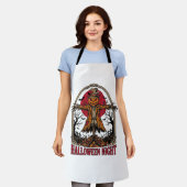 Tablier Épouvantail Citrouille Halloween Gravure Vintage A (Porté)