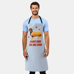 Tablier Équipage de BBQ de teckel personnalisé Drôle de ch