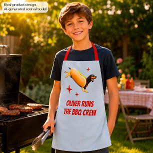 Tablier Équipage de BBQ de teckel personnalisé Drôle de ch