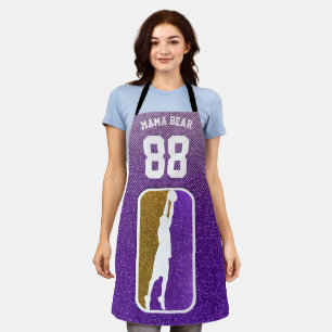 Tablier Équipe de basket-ball de Parties scintillant viole