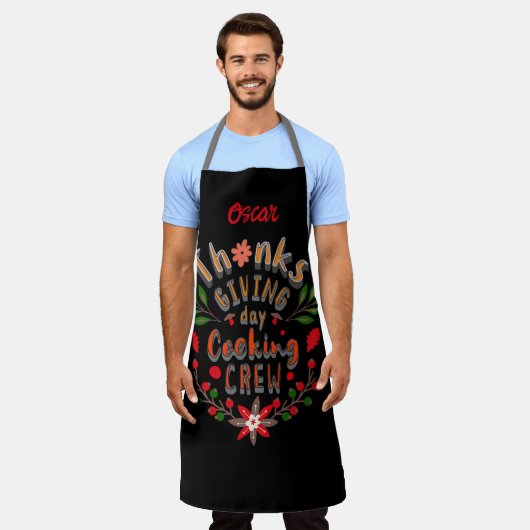 Tablier Équipe de Cuisine de Jour de l'Action de grâce. No (Porté)