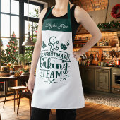 Tablier Équipe de cuisson de Noël personnalisée verte mign
