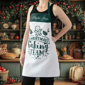 Tablier Équipe de cuisson de Noël personnalisée verte mign