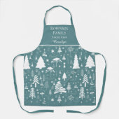 Tablier Équipe de cuisson des fêtes Arbres de Noël Nom per (Recto)