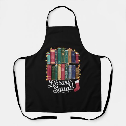 Tablier Équipe de lecture de la bibliothèque de Noël amour (Recto)