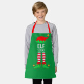 Tablier Équipe de lutins de Noël moderne sur fond vert (Porté)