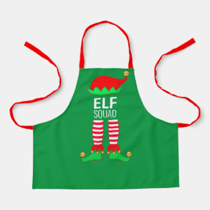 Tablier Équipe de lutins de Noël moderne sur fond vert