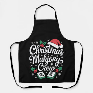 Tablier Équipe de Mahjong de Noël Casquette de Père Noël T