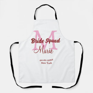 Tablier Equipe de mariée ajouter nom monogramme demoiselle