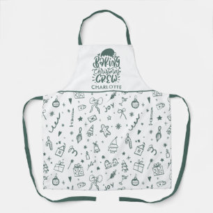 Tablier Équipe de Noël de pâtisserie de gribouillis dessin
