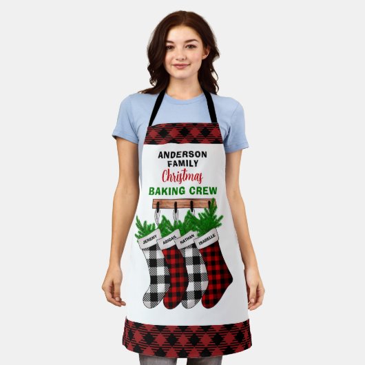 Tablier Équipe de pâtisserie de Noël familiale personnalis (Porté)