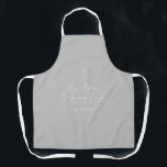 Tablier Équipe de pâtisserie de Noël moderne minimaliste é<br><div class="desc">Cuisinière de Noël moderne minimaliste élégant type traditionnel Noël festif cadeau de vacances gris pâtisserie de vacances conception tablier d'équipage.</div>