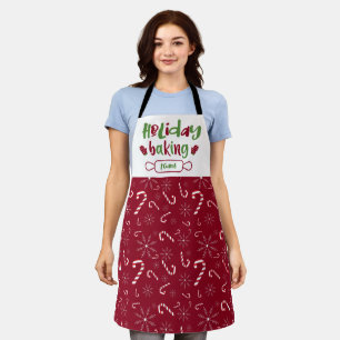 Tablier Équipe de pâtisserie de Noël Rouge Vert