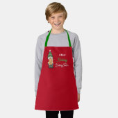 Tablier Équipe de pâtisserie de vacances Cute Gnome Rouge  (Porté)
