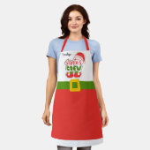Tablier Équipe festive du Père Noël Noël (Porté)