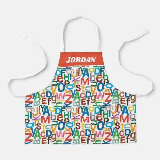 Tablier Eric Carle | Lettres Motifs alphabétiques (Recto)