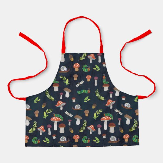 Tablier Eric Carle | Motif Bugs et Champignons (Recto)