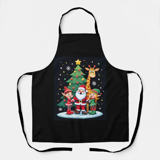 Tablier Escadron de Noël Père Noël Giraffe Elf Dabbing Cor (Recto)