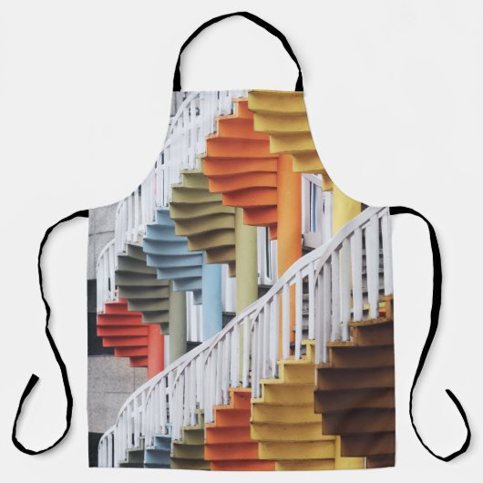 Tablier Escaliers en spirale multicolores (Recto)