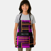 Tablier Escaliers Motif isométrique noir rose Amou (Insitu)