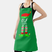 Tablier Escouade d'elfes de Noël moderne sur vert (Insitu)