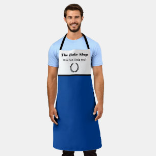 Tablier Espace affaires Votre texte et logo Bleu simple