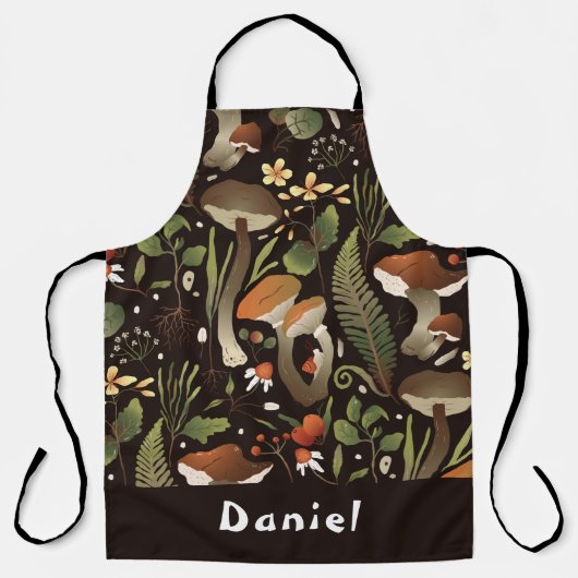 Tablier Espace d'ameublement de champignons de texte perso (Recto)