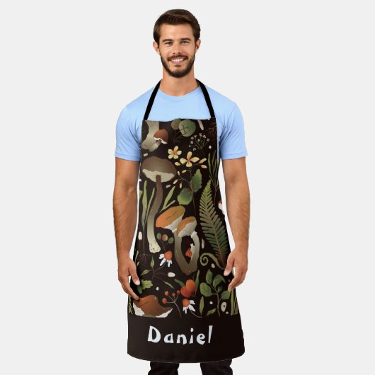 Tablier Espace d'ameublement de champignons de texte perso (Porté)