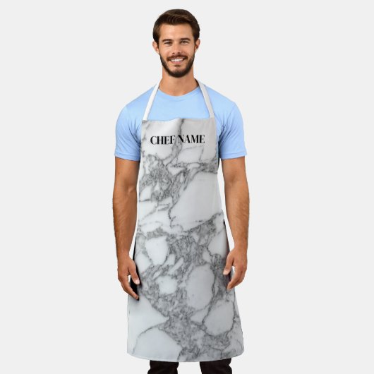 Tablier Espace de cuisine motif en marbre blanc (Porté)