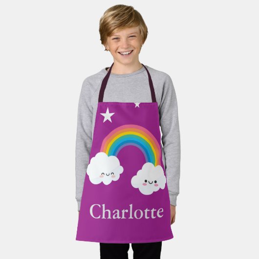 Tablier Espace d'impression tout-en-ciel personnalisé, pet (Porté)