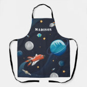 Tablier Espace Extérieur Étoiles Monogramme Nom Personnali (Recto)
