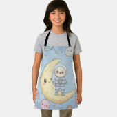 Tablier Espace Mignon Kawaii - Astronaute et Lune Souriant (Insitu)