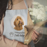 Tablier Espace photo de chien personnalisé | Animal bleu c<br><div class="desc">Préparez quelque chose de délicieux avec votre ami en fureur à vos côtés - littéralement ! Ce tablier photo de chien personnalisé présente le visage et le nom de votre chiot dans un design amusant et chaleureux sur un arrière - plan bleu clair doux. Ajoutez la photo de votre animal...</div>