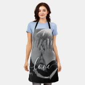 Tablier Espace photo personnalisé de l'amour de script (Porté)