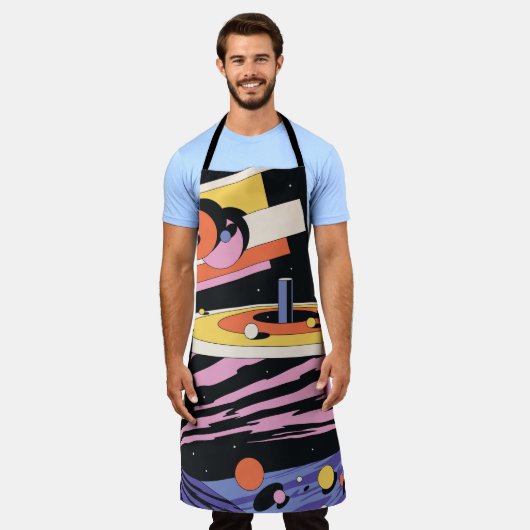 Tablier Espace psychédélique : formes géométriques les ann (Porté)