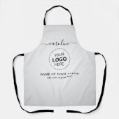 Tablier Espace salon de coiffure noir et blanc (Recto)