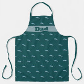 Tablier Espadon Petit Motif Profond Mer Bleu Vert Chefs (Recto)