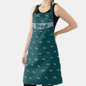 Tablier Espadon Petit Motif Profond Mer Bleu Vert Chefs (Insitu)