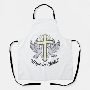 Tablier Espoir en Christ Colombe Croix Design Chrétien Vin