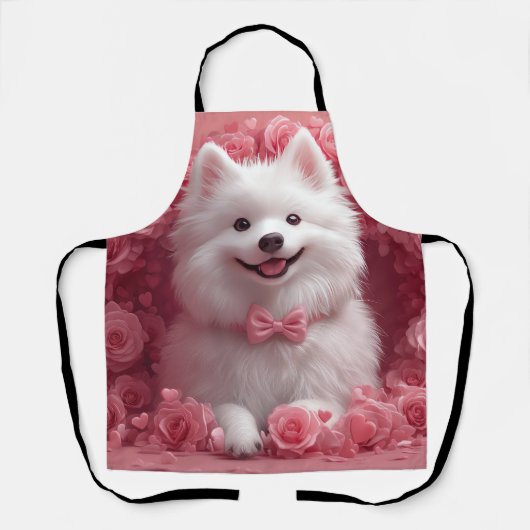 Tablier Esquimau américain avec des roses - Saint-Valentin (Recto)