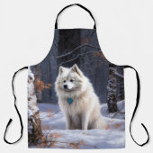 Tablier Esquimau Américain Laisser Neige Noël (Recto)