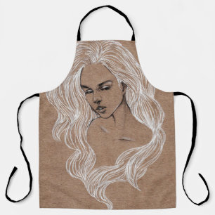 Tablier Esquisse de portrait : Illustration de jeune fille