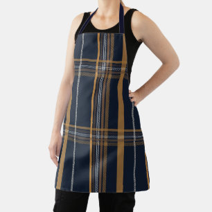 Tablier Esthétique carreaux de chameau Navy Classique