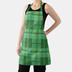 Tablier Esthétique carreaux or olive terreu