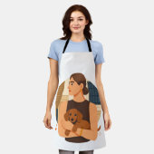Tablier Esthétique moderne de maman de chien avec un chiot (Porté)