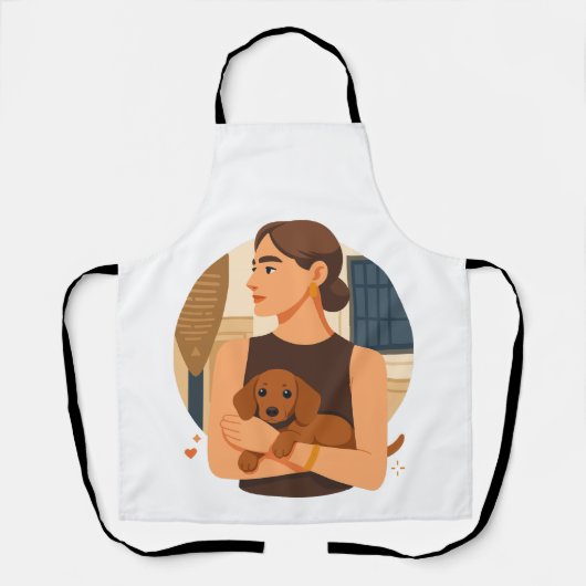 Tablier Esthétique moderne de maman de chien avec un chiot (Recto)