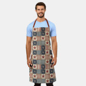 Tablier Esthétique Patchwork Americana Rustique (Porté)