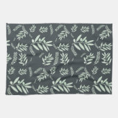 Tablier et serviette de cuisine botanique Olive Br (Horizontal)